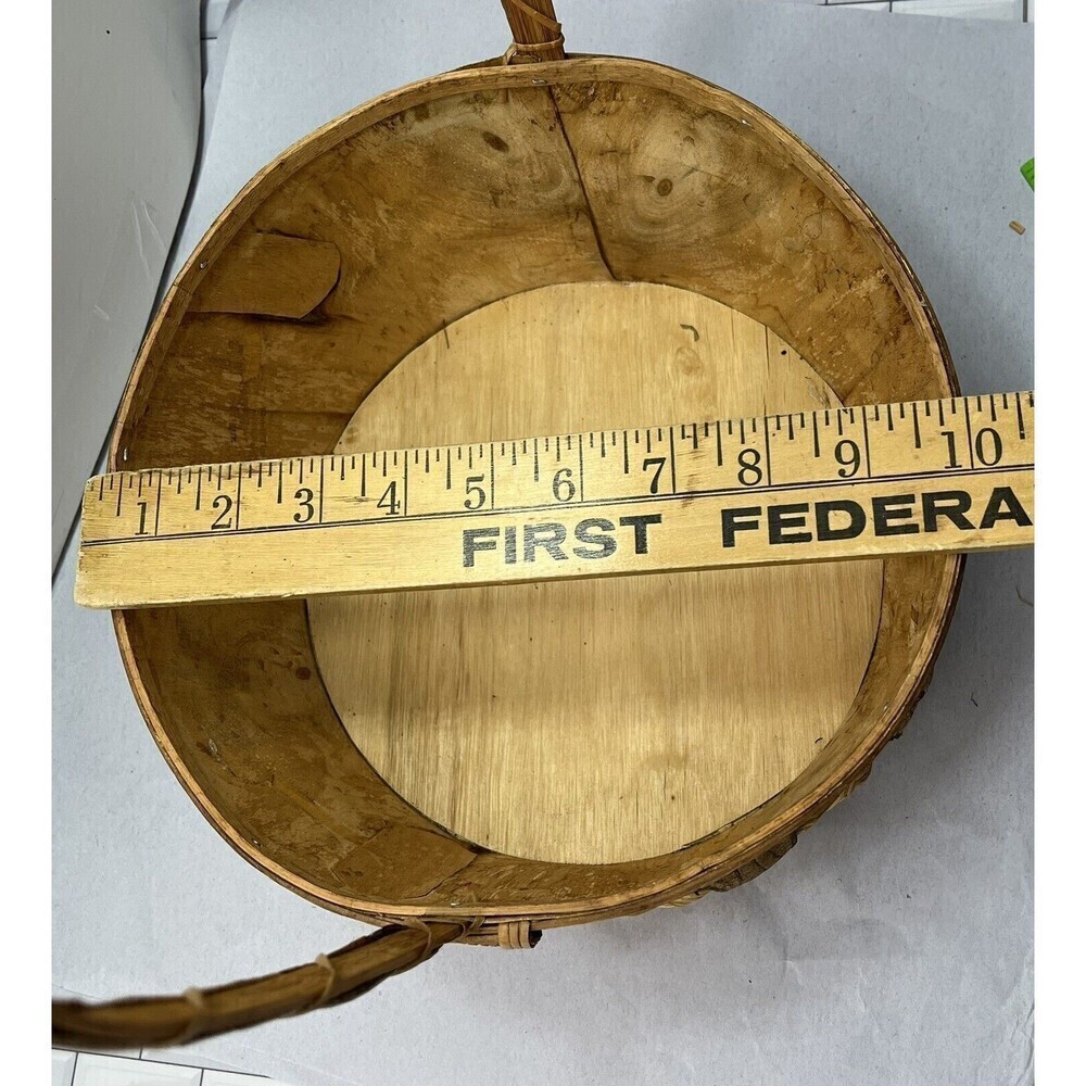 Rustic Hand Woven Basket Raw Birch/Bark Decorative Trim Primitive Boho Farmhouse - Picture 16 of 16